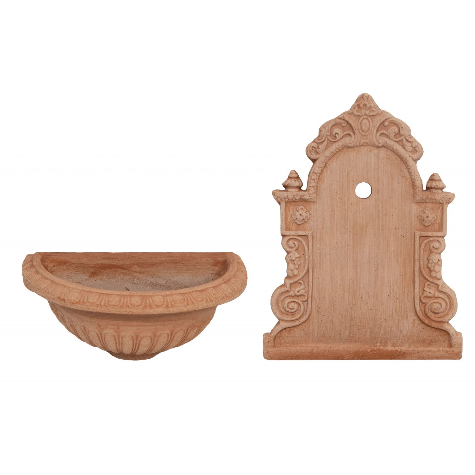 Biscottini Wandbrunnen für den Außenbereich, 64 x 24 x 41 cm, Gartenbrunnen aus Toskana, Wandbrunnen für den Außenbereich, hergestellt in Italien