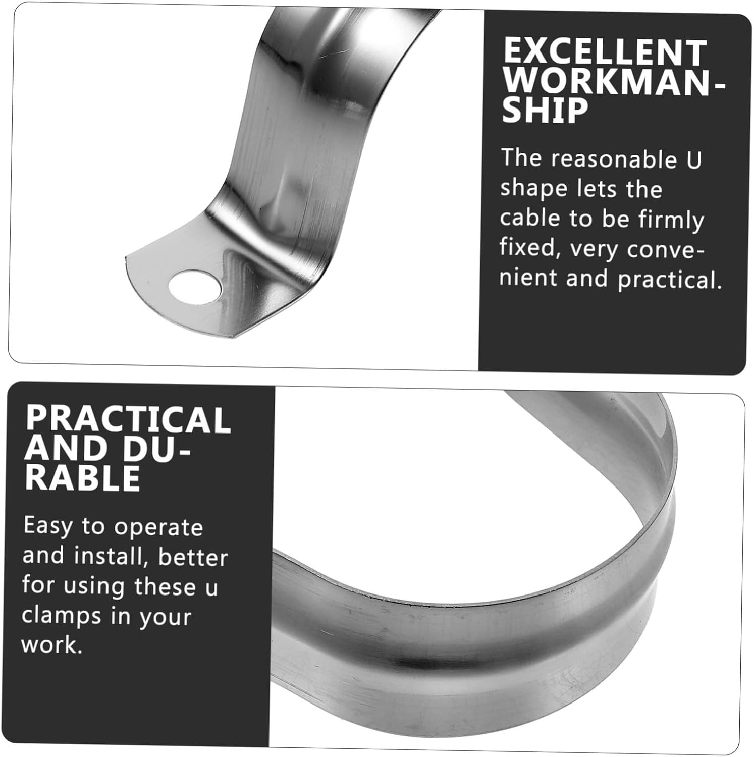 100pcs Heavy Duty U-shaped Strap Clamps Wire Cable Clamps for Secure Mounting Installation for Wall Cylindrical