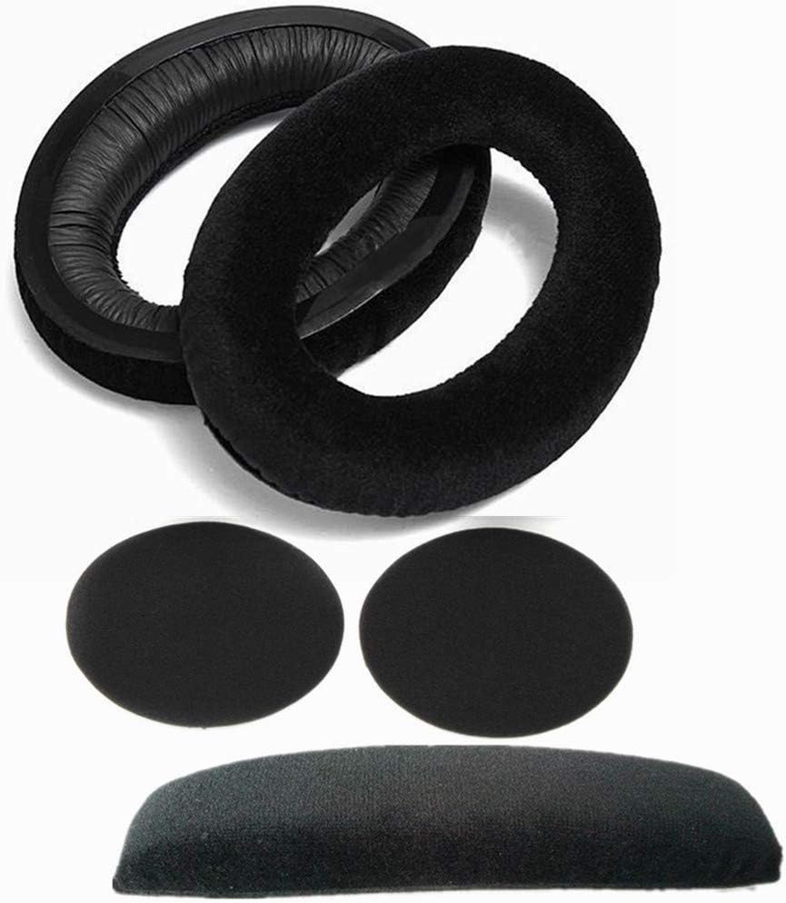Rhinenet Replacement Earpads Ear Cushions Cover with Headband For Sennheiser HD598, HD598SE, HD598CS, HD515, HD555, HD595, HD518 Headphones (Black)