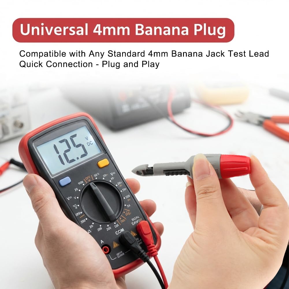 Wire Piercing Probe, 4 Pack Insulation Piercing Clip for Multimeter Voltage Testing, Automotive Circuit Diagnostic Tool, Multi Testers Needle Accessories