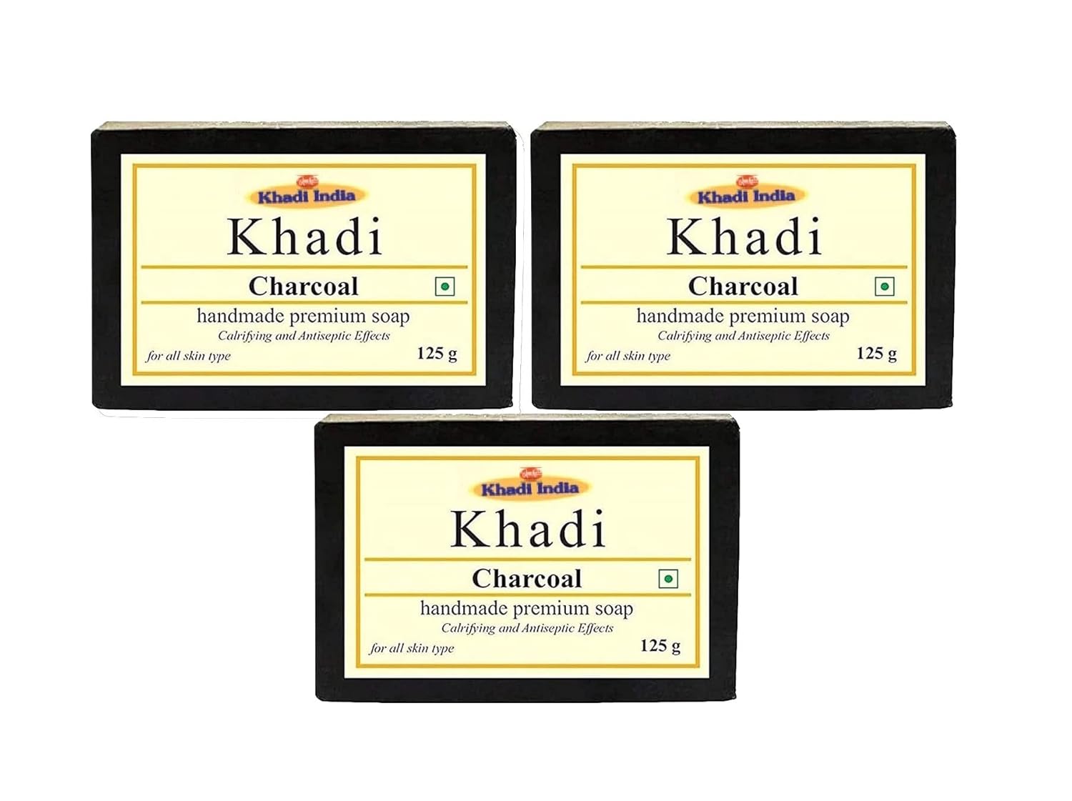 Buy Meribana Khadi Activated Charcoal Soap 125g (Pack of 3) Online at