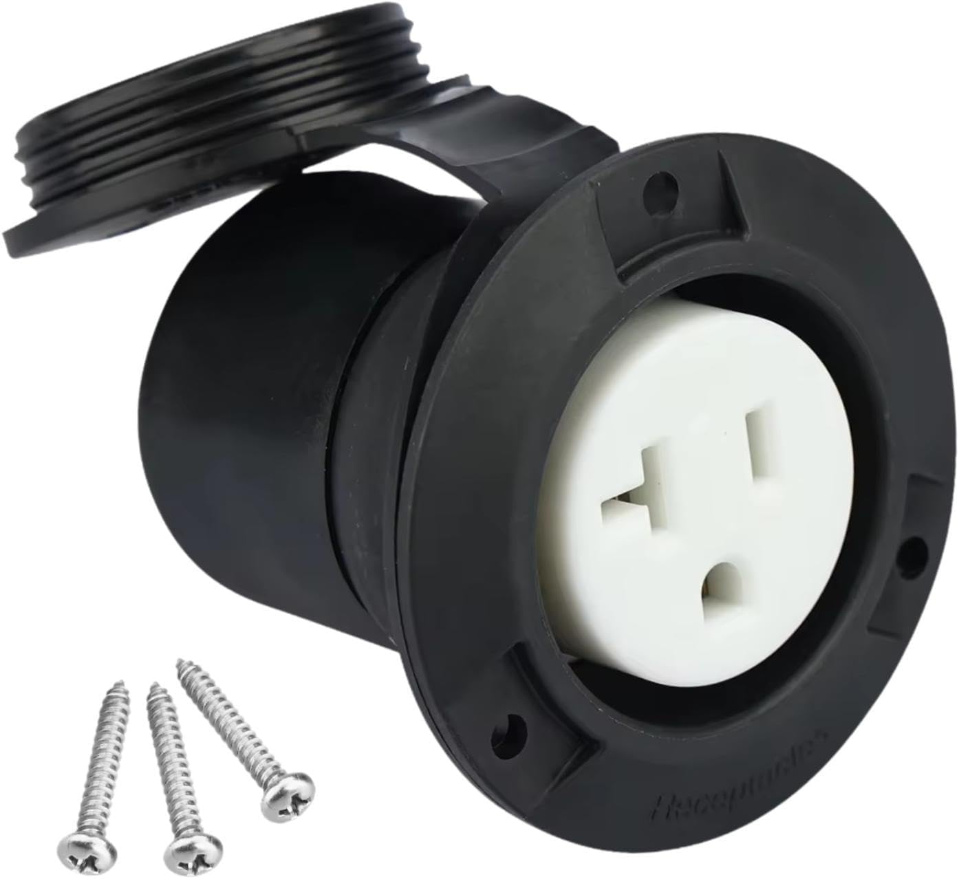 Amagogo 20Amp Flanged Inlet US Adapter NEMA 5-20R 20 Amp RV Plug for Repairing