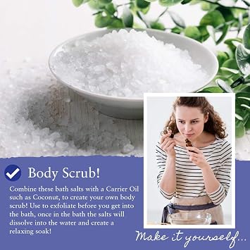 Absolute Aromas Epsom Bath Salts - Magnesium Sulphate Infused with 100% Pure Essentials Oils (Soothe, 300g)