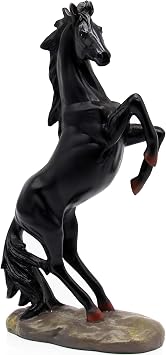 H&W 13.8H Standing Horse Statue, Horse Art Figurine DecorativeBlack