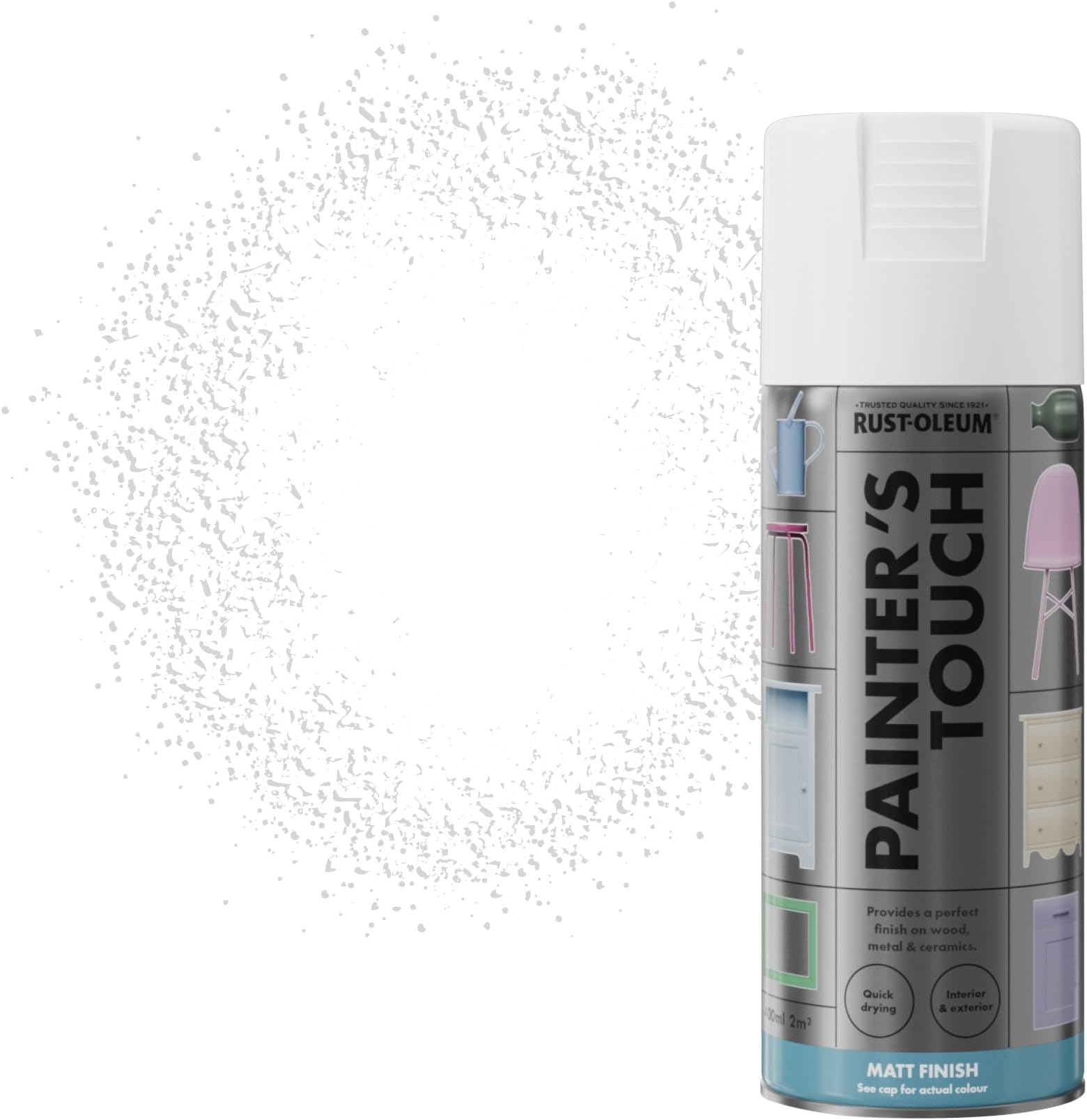 Rust-Oleum AE0040024E8 400ml Painter's Touch Spray Paint - Matt White - Packaging may vary