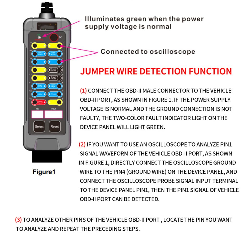 Caja de Conexiones OBDII Detector de protocolo OBDII automático Diagnóstico rápido Resultados precisos Detección de protocolo de comunicación