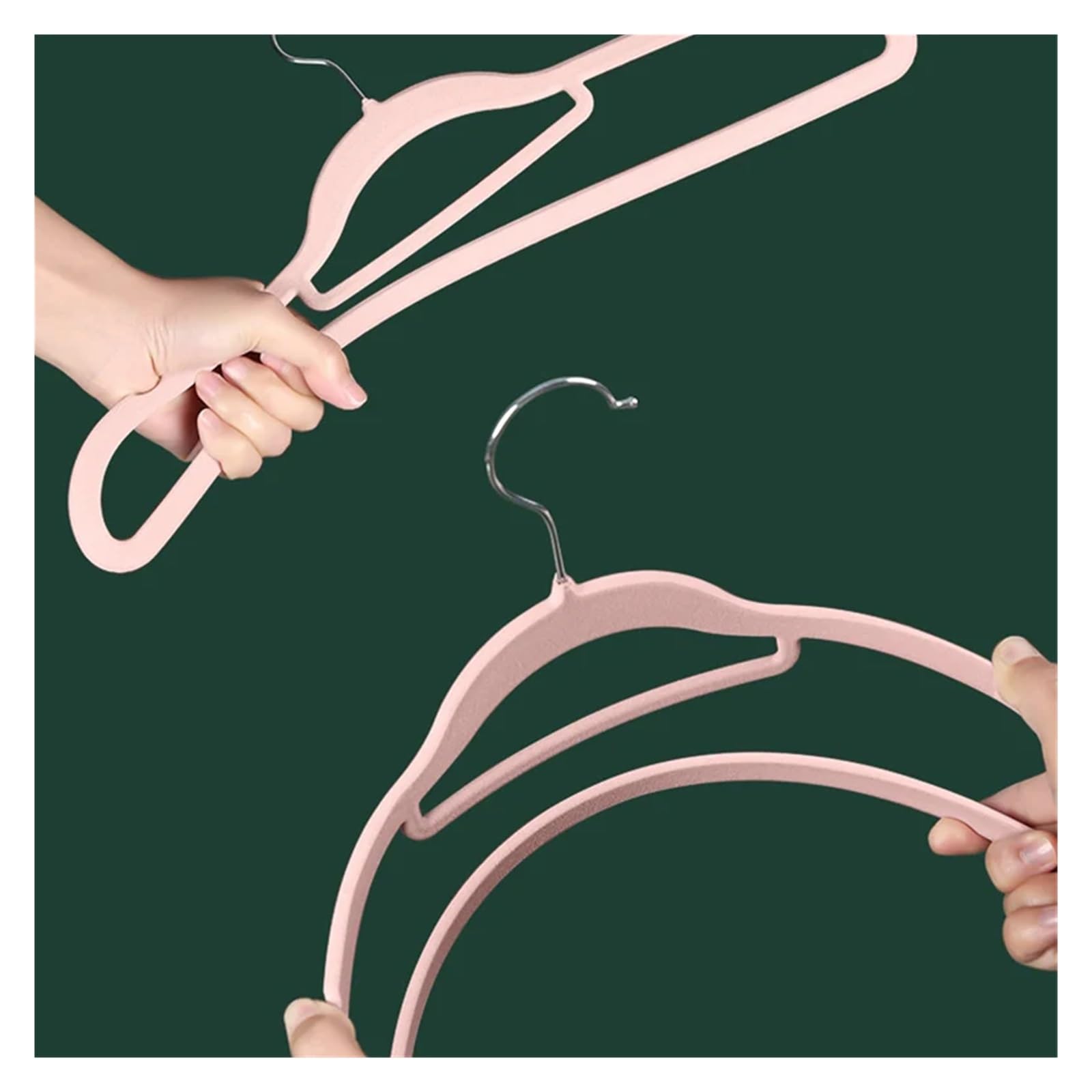 Kleiderbügel Kleiderbügel aus Samt, platzsparend, rutschfest, beflockter Kleiderbügel aus Samt, for Kleidung(Pink-10PCS)