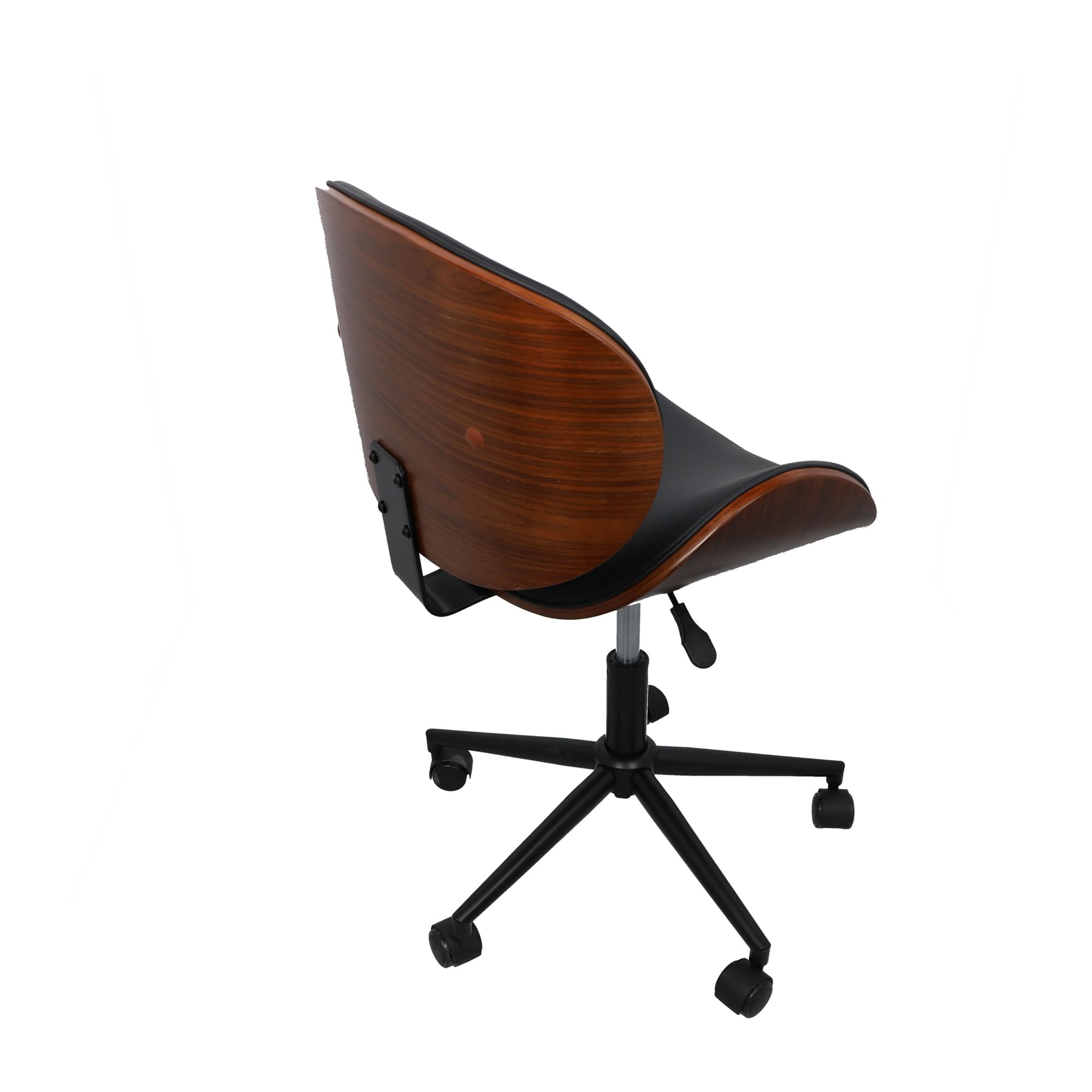 WELL HOME MOBILIARIO & DECORACIÓN Sedia da Ufficio 'Argi' Nera 52 x 46 x 63 cm, Pelle Sintetica, Nero, 52x46x63cm