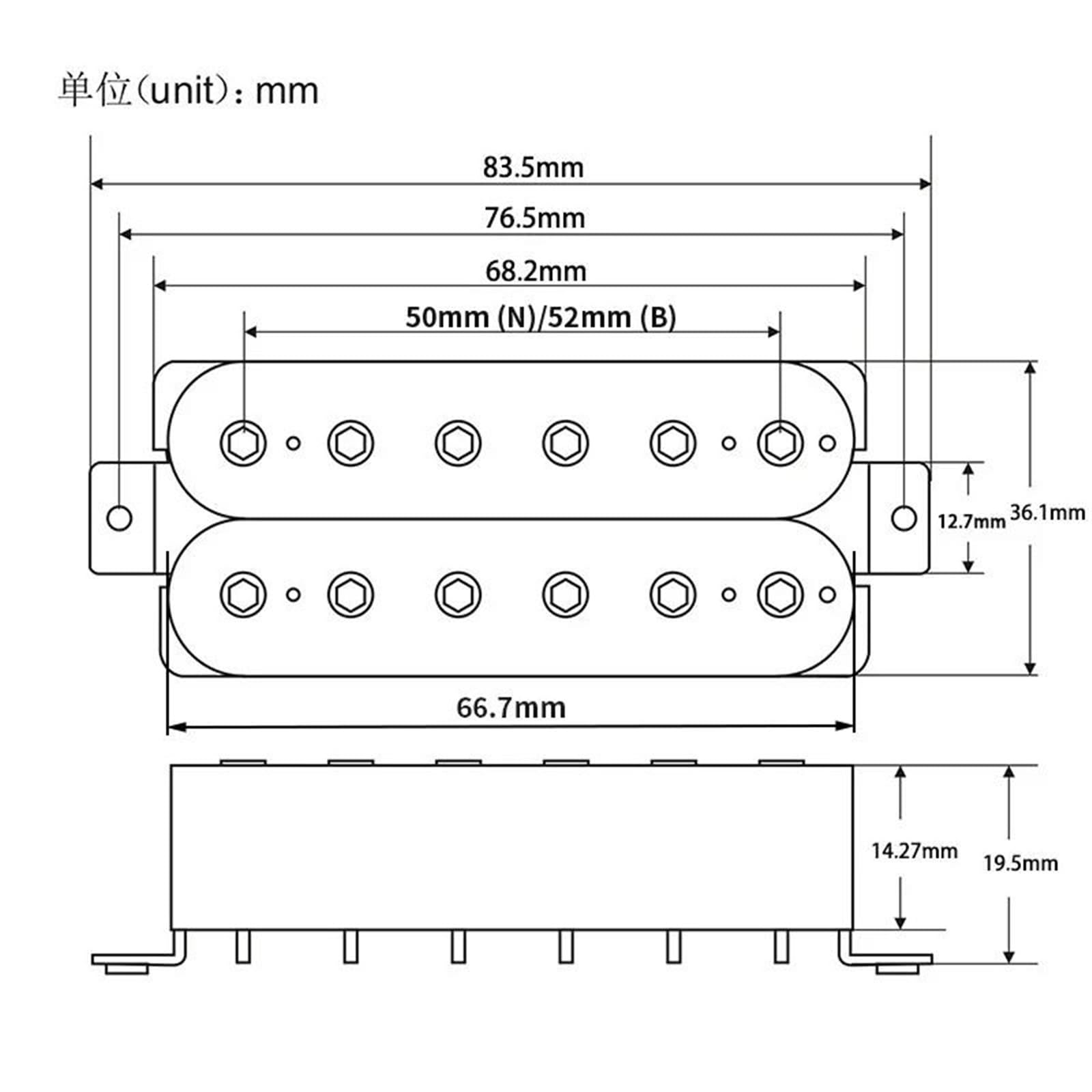 Pastilla De Guitarra Eléctrica Profesional Juego De Pastillas De Guitarra Humbucker De Bobina Abierta | Juego de pastillas Humbucker abiertas negras Alnico 5 pastillas de guitarra con puente de cuello 7K + 14K