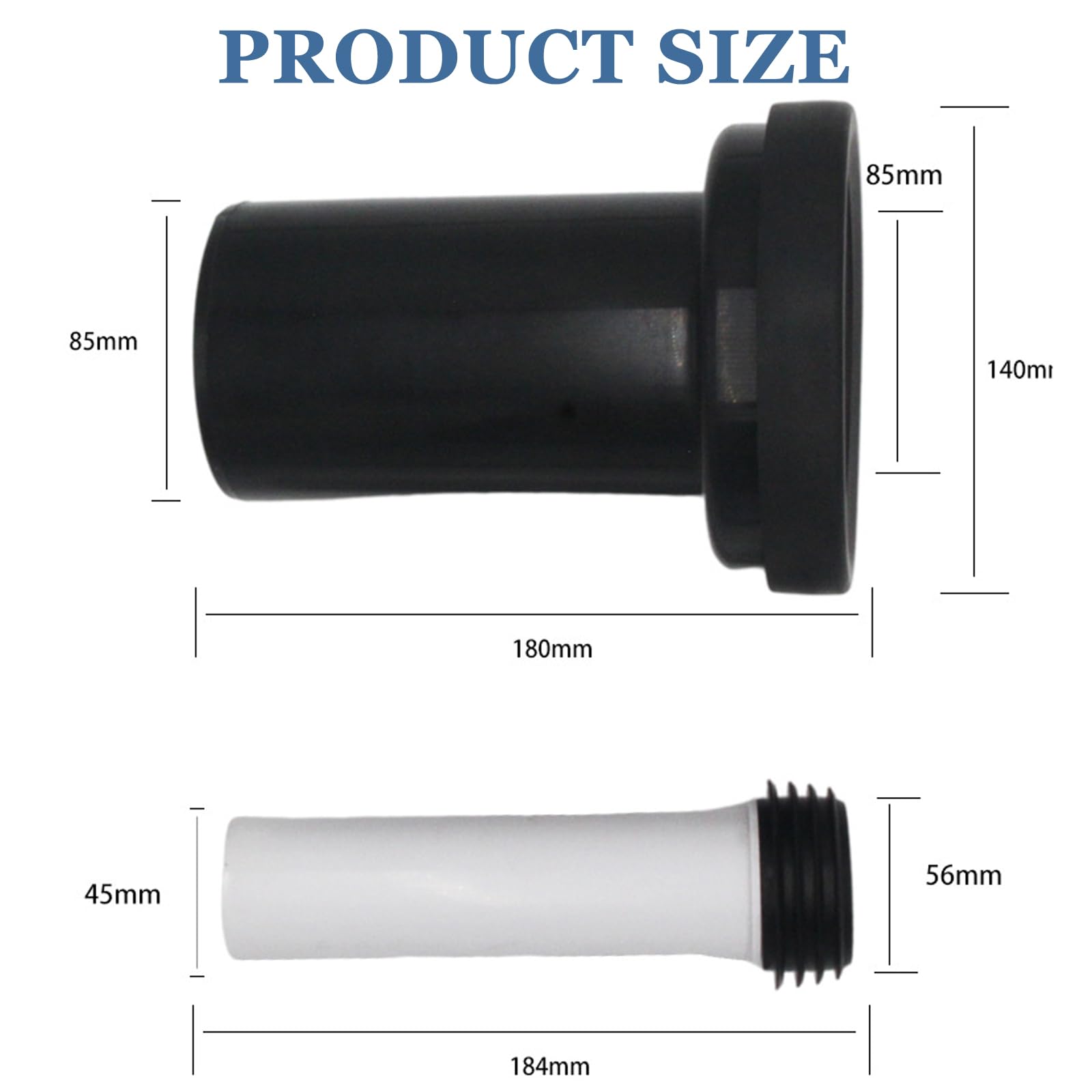 Set de raccordement pour WC mural, en PVC, diamètre du tuyau 90/110, longueur 180 mm, compatible avec Geberit Duofix 405.116.00.1, tuyau de vidange pour WC mural