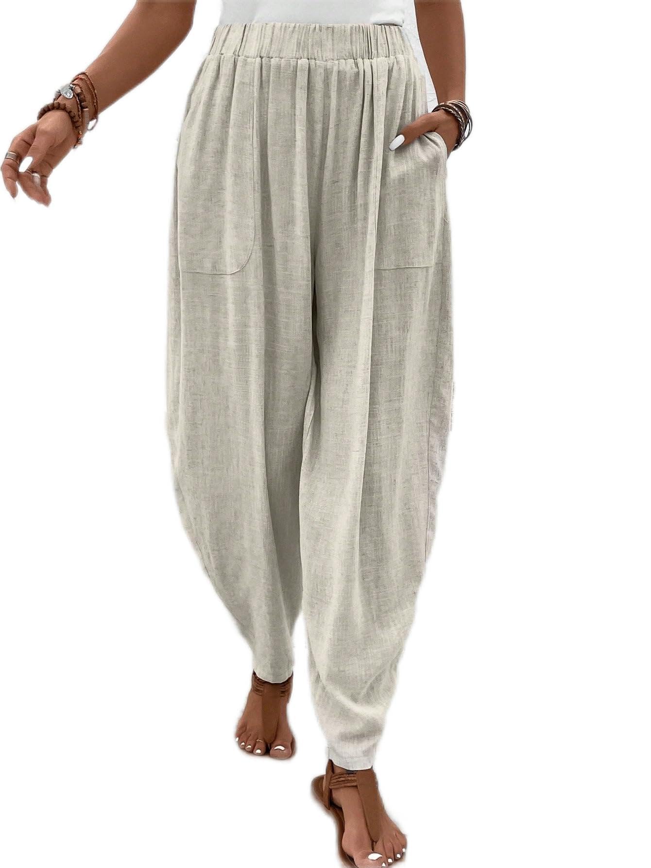 CRYBA Womens Pants Solid Dual Pocket Pants Pant for Women
