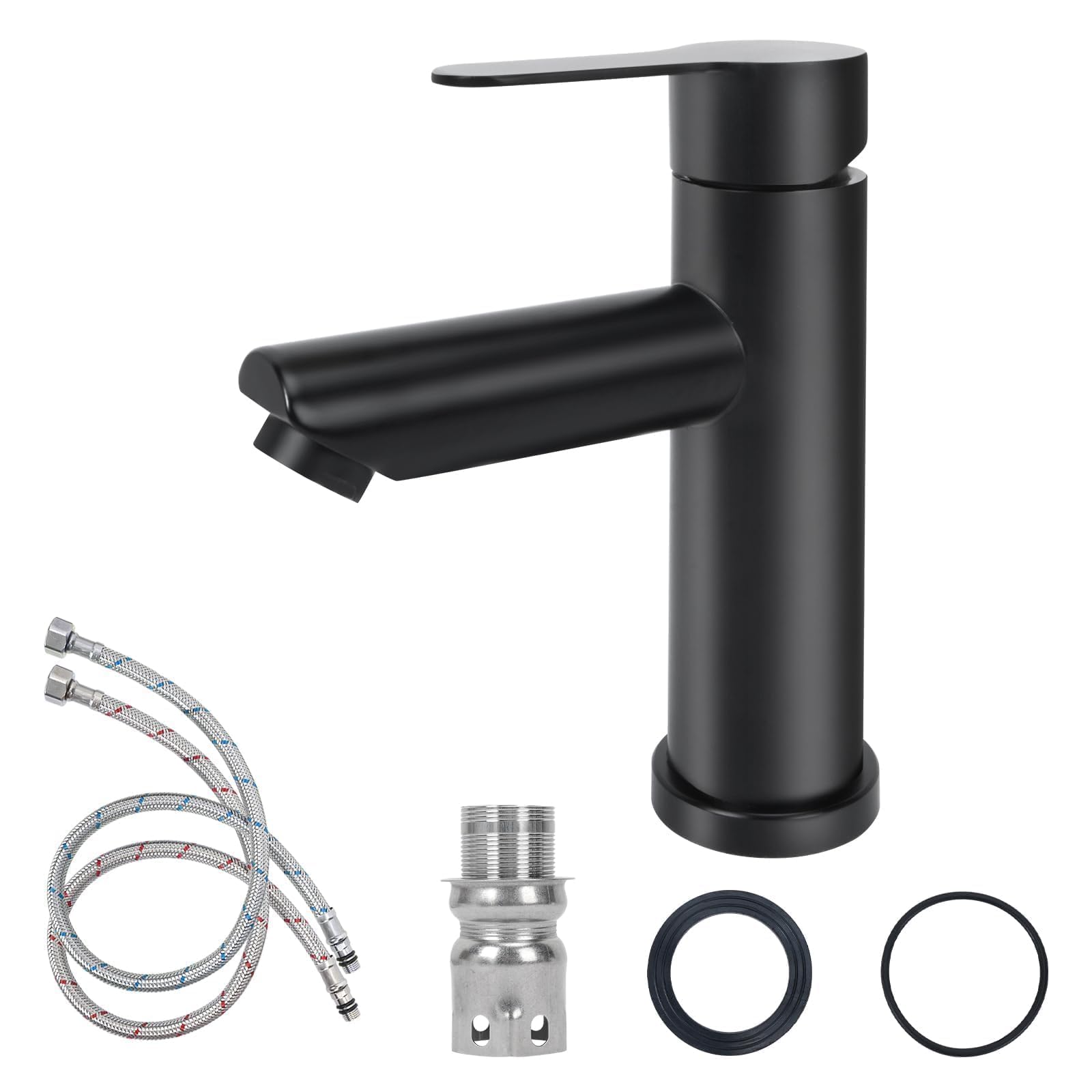Rubinetto Lavabo Bagno Rubinetto per Lavabo Nero Rubinetti Lavabo Set di Rubinetti Lavabo Opaco Rubinetti Miscelatore Alto Lavabo Bagno A Cascata Per Cucina Acciaio Inossidabile