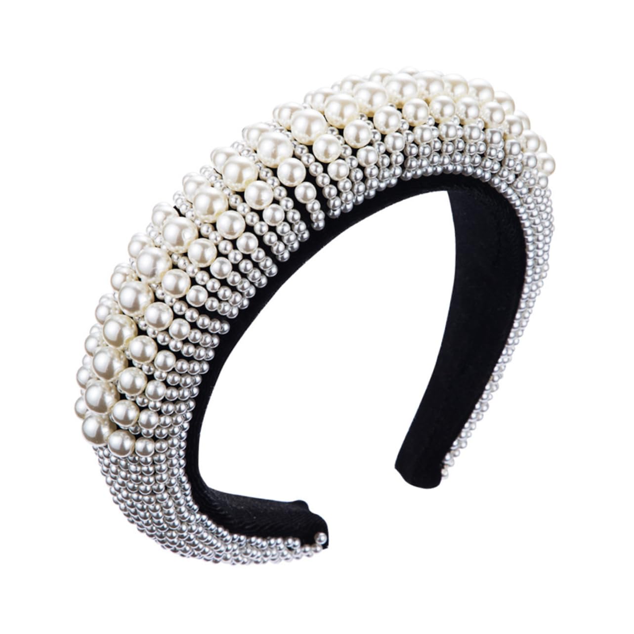 Beavorty 3piezas Diadema De Perlas Artificiales Ancha y Cómoda Accesorio De Moda Para Día Día y Ocasiones Especiales