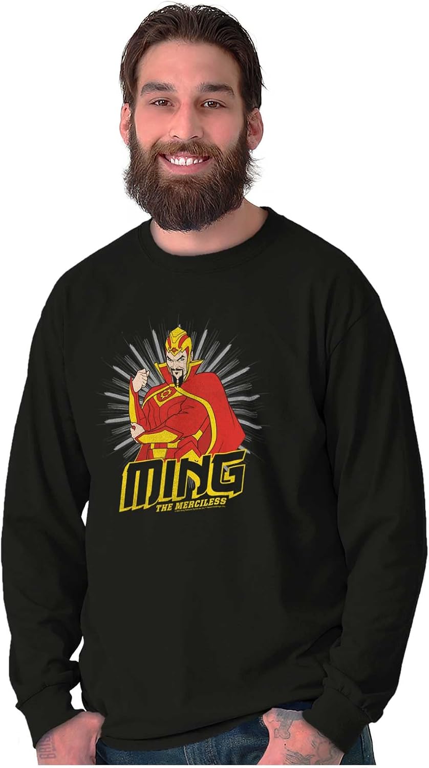 Brisco Brands Ming Merciless Flash Gordon Comics Long Sleeve Tshirt Men Women