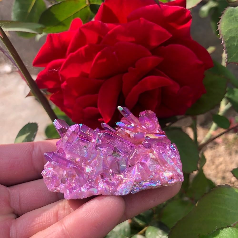 Purple Flame Halo Quartz Crystal Cluster (Size : 5pcs)