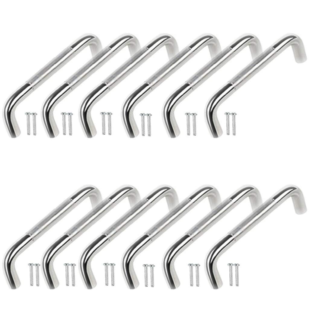 Sun Shield Steel Drawer | Wardrobe | Door Handle Oval D with Screw 4 Inch, Chrome Finish - 12 Pcs, Stainless Steel, Pull Handle — Amazon image 20