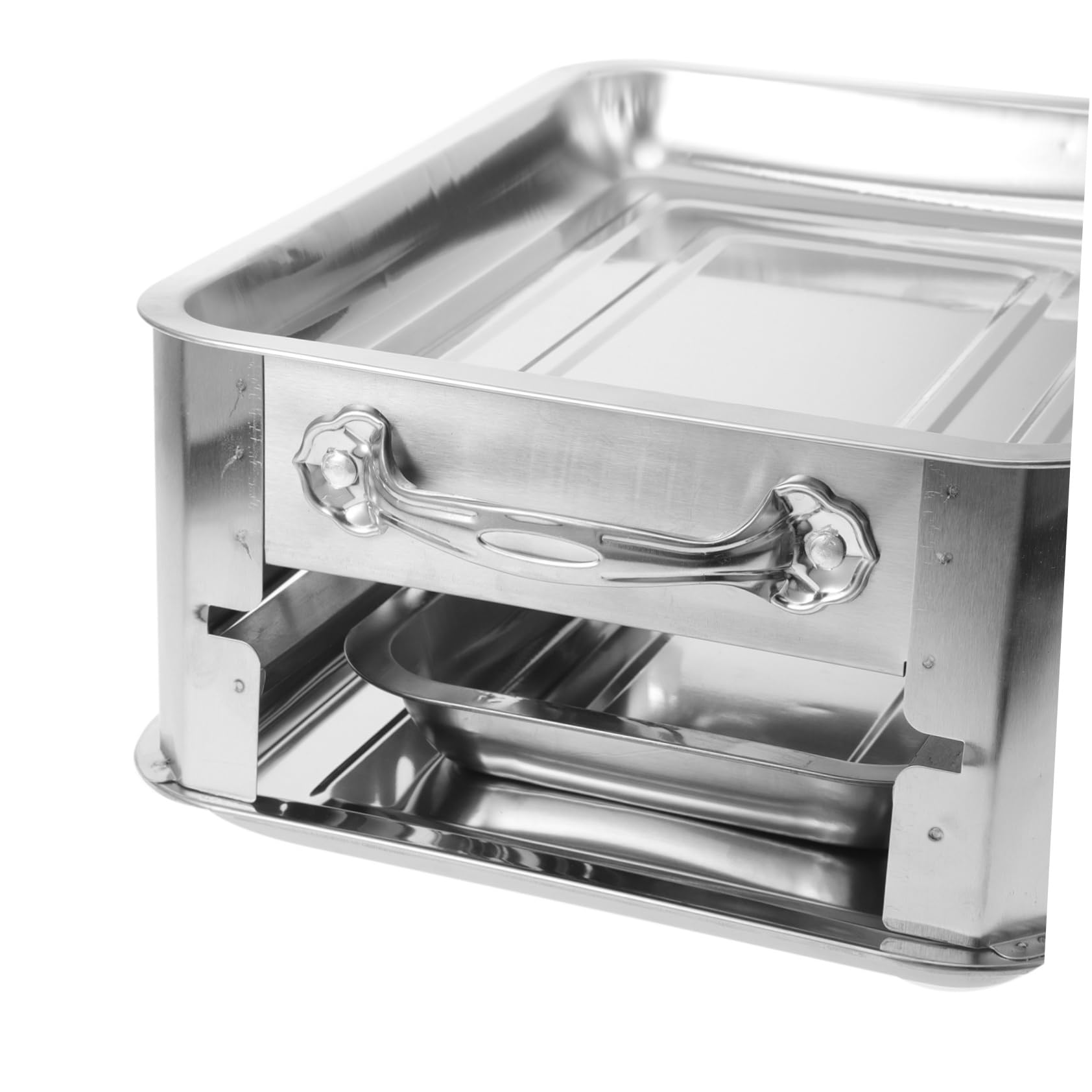 HANABASS Plato Grueso De Pescado Parrilla Bandeja De Buffet De Acero Inoxidable Plato Rectangular Para Servir Buffet Bandeja Plana Para Calentar Alimentos