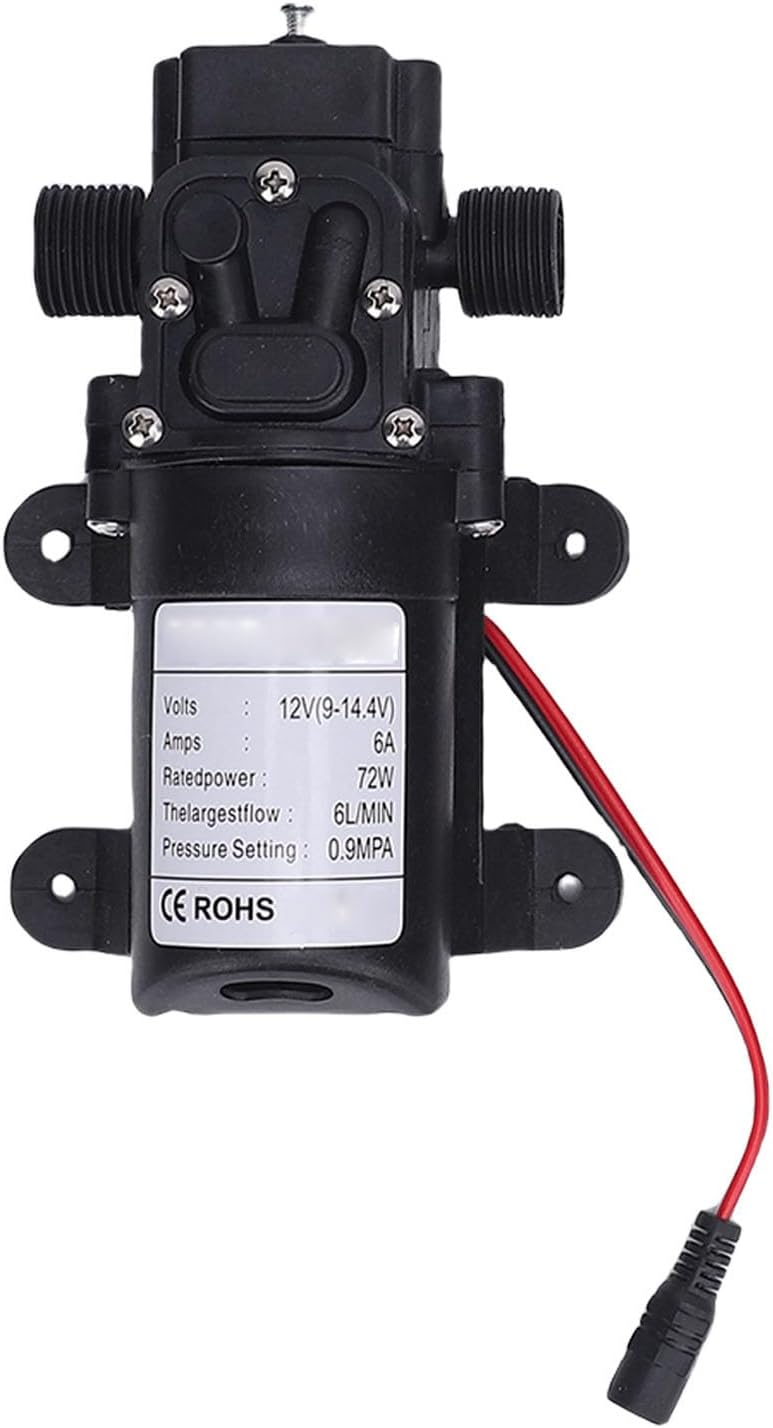 Haofy Heavy Duty Self Priming 72W 12V DC Quick Priming Sprayer Pump with High for Campers, Boat Owners & Gardeners - Ideal for RV Watering, Marine & Lawn Irrigation (US)