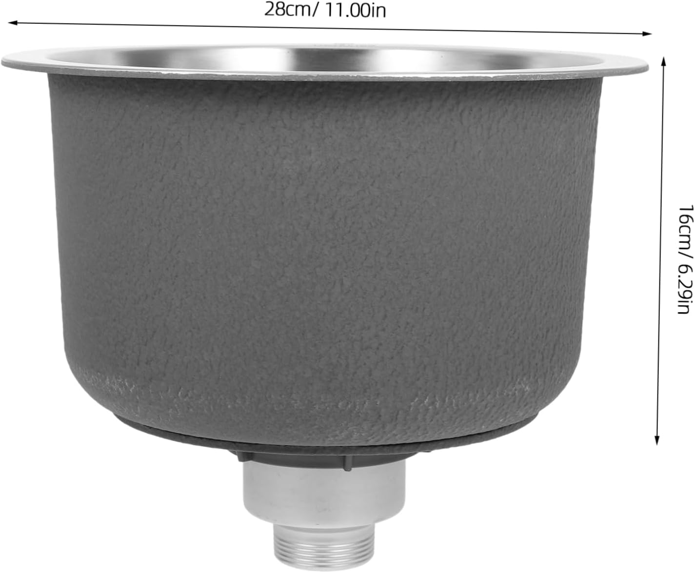 Round Stainless Sink Undermount Kitchen Sink Bowl Drain Overflow for Rv Bar Restaurant Commercial