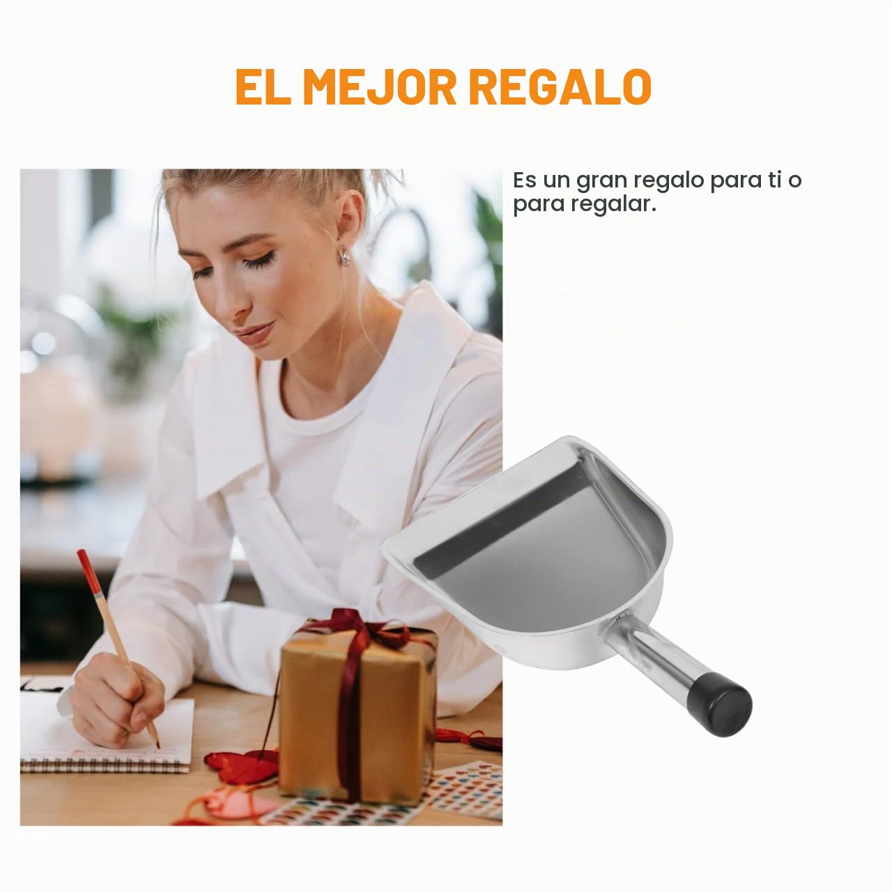 STOBAZA Pala De Mano De Acero Inoxidable 14.56 Pulgadas con Mango Ergonómico para Recoger Polvo Y Basura En Hogar Y Cocina Herramienta De Limpieza Resistente