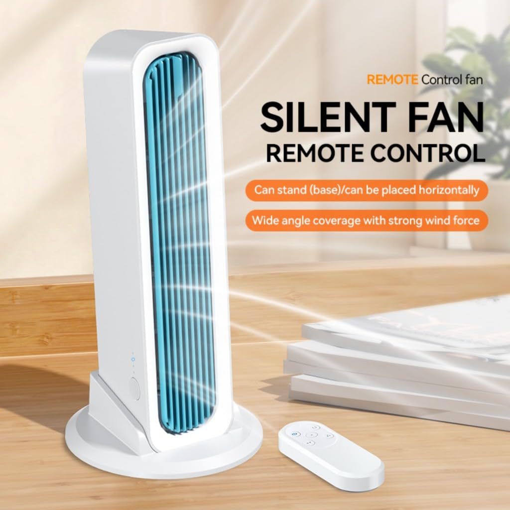 Ventilatore a torre senza pale USB 290 mm ricaricabile 4000 mAh a 3 velocità | 4000 mAh, ricaricabile, 3 velocità, 290 mm aria outlet, auto oscillazione, blade, controllo, portatile, leggero, 700 g