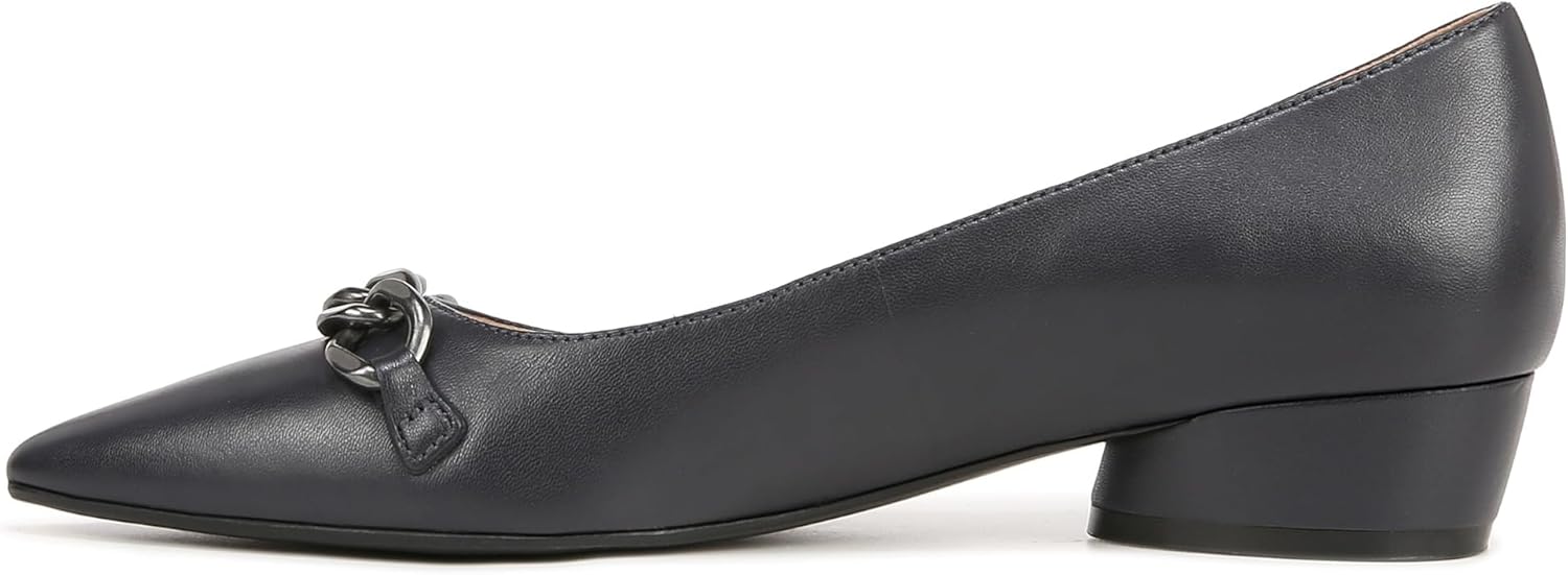 Naturalizer Womens Becca Pointed Toe Low Heel Flats Navy Blue Leather 7.5 M