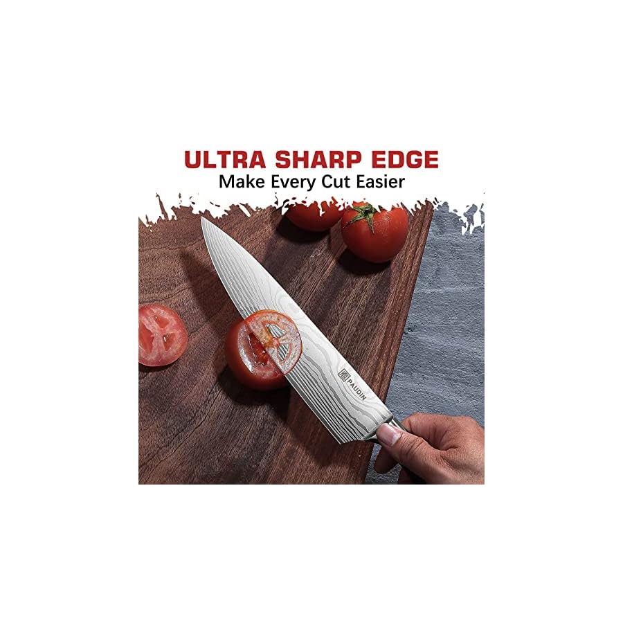 PAUDIN-Kitchen-Knife-Set-Professional-7-Pcs-Knives-Set-for-Kitchen-Chef-Knife-Set-with-Sharp-High-Carbon-Stainless-Steel-Forged-Blade-and-Pakkawood-Handle-Japanese-Knife-Set-Come-with-Gift-Box PAUDIN Chef Knife Set, 7 Pieces Kitchen Knife Set, High Carbon Stainless Steel, Ultra Sharp Knife Set, Professional Knives Set for Kitchen with Pakkawood Handle