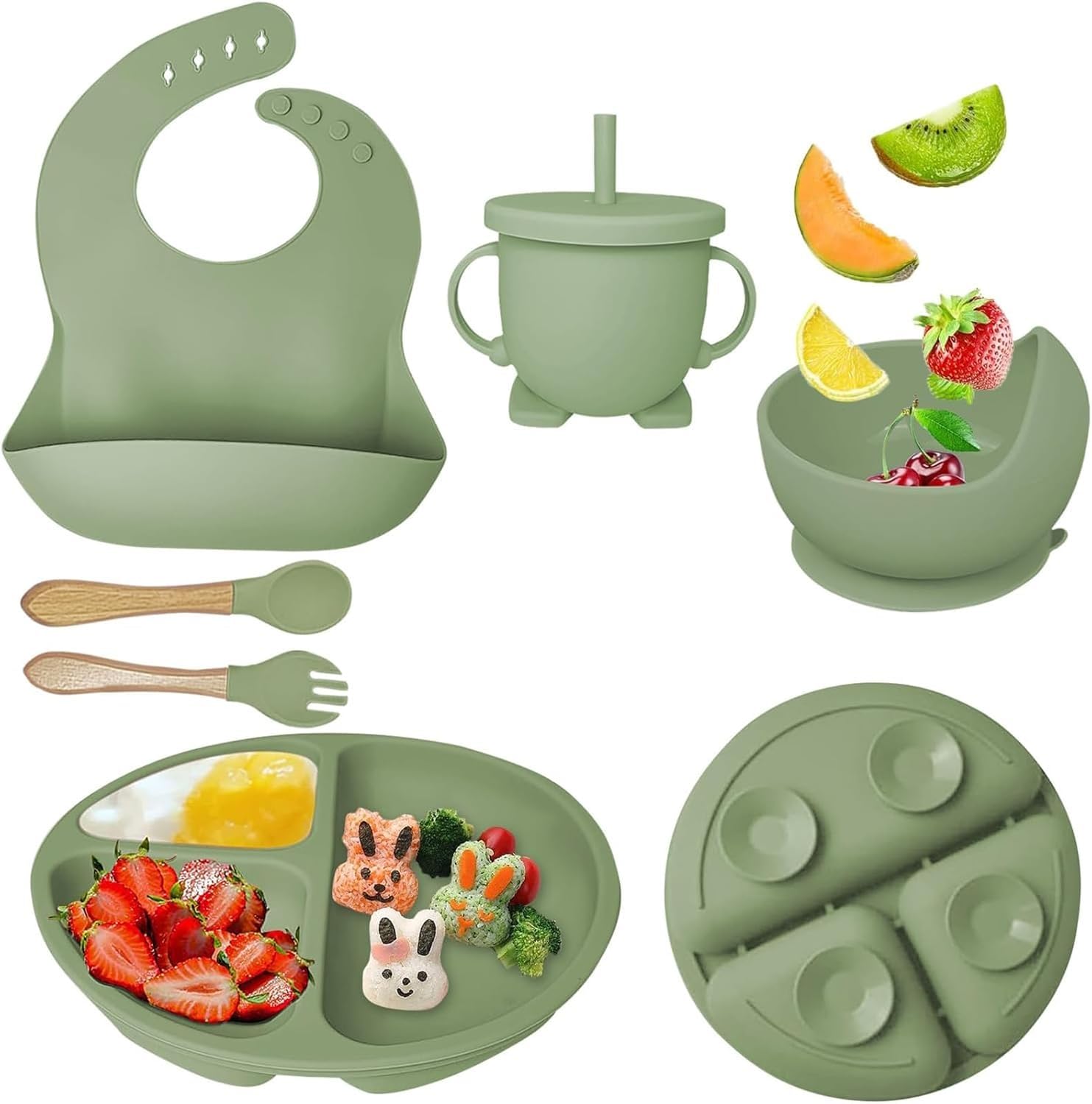 Snivy 6PCS Silicone Baby Feeding...