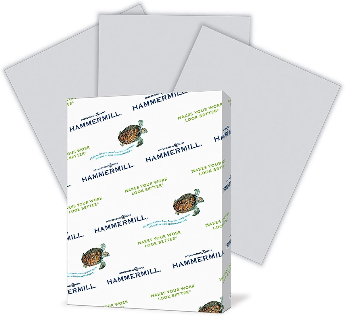 Papel para impresora Hammermill de color gris, 20 lb, tamaño carta, 500 hojas/1 resma, papel pastel, paquete de 4