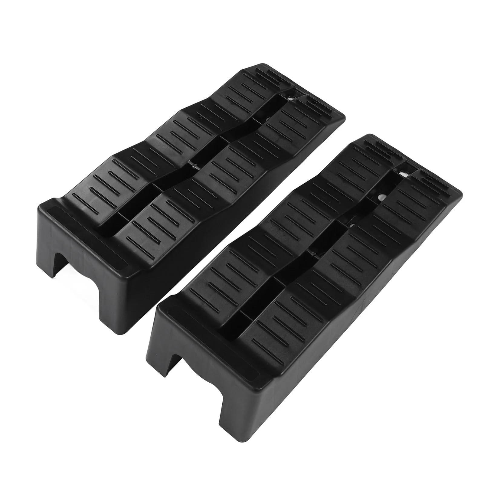 Lote de 2 rampa de elevación de plástico HDPE para automóviles con protección contra sobrevuelos, 61 x 21 x 12 cm, 2500 kg, 2,5 toneladas, Rampa de acceso para coche