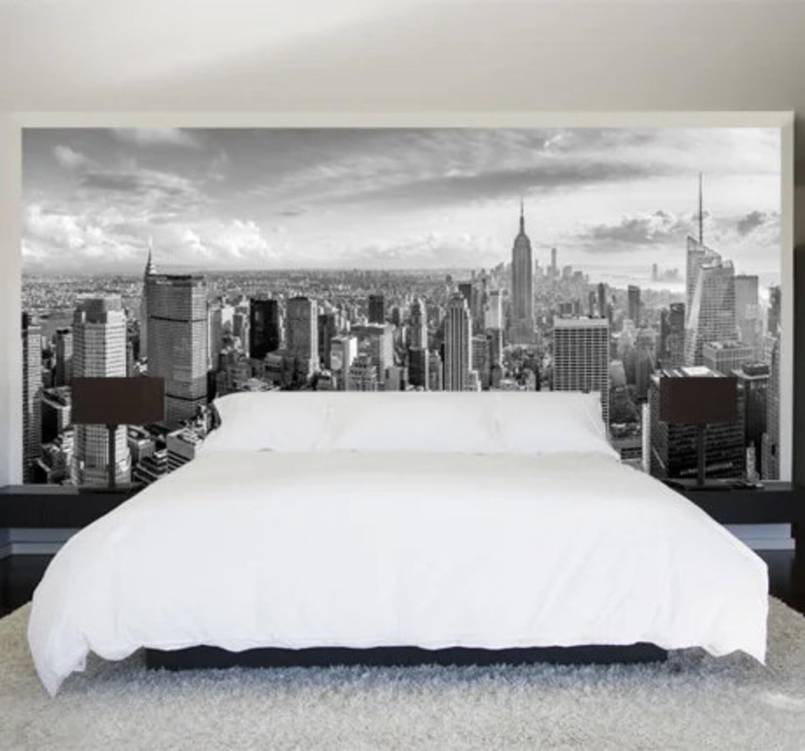 Creative Hand Drawn Black and White Urban Architecture Scenery 3D Wallpaper Easy Install Feature Office Living Room Sofa Bedroom TV Background Wall Decoration-200cm×140cm