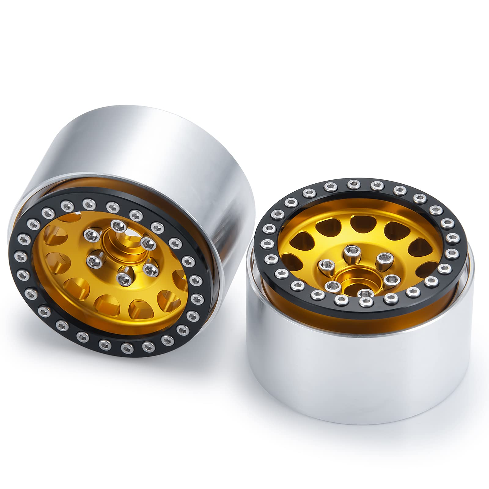 INJORA 1.9 Cerchi Ruota Beadlock per 1:10 RC Crawler Axial SCX10 PRO SCX10 III TRX4 VS4-10 Redcat Gen 8 7 PRO Enduro,Lega Metallica,107g/pz (Bianco
