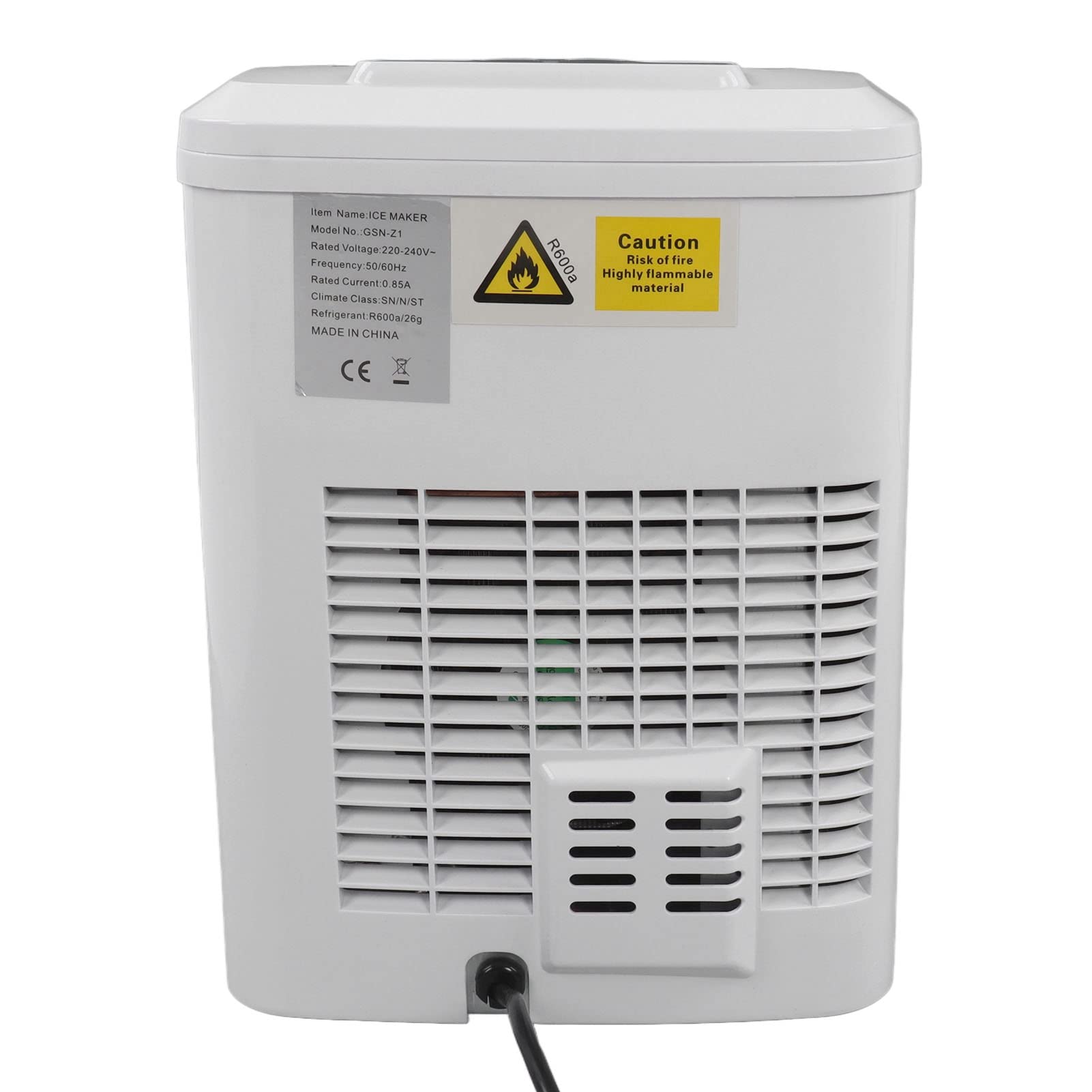 Máquina para Hacer Hielo 112W Encimera Máquina para Hacer Hielo ABS Blanco Silencioso Portátil para Cocina Oficina Fiesta