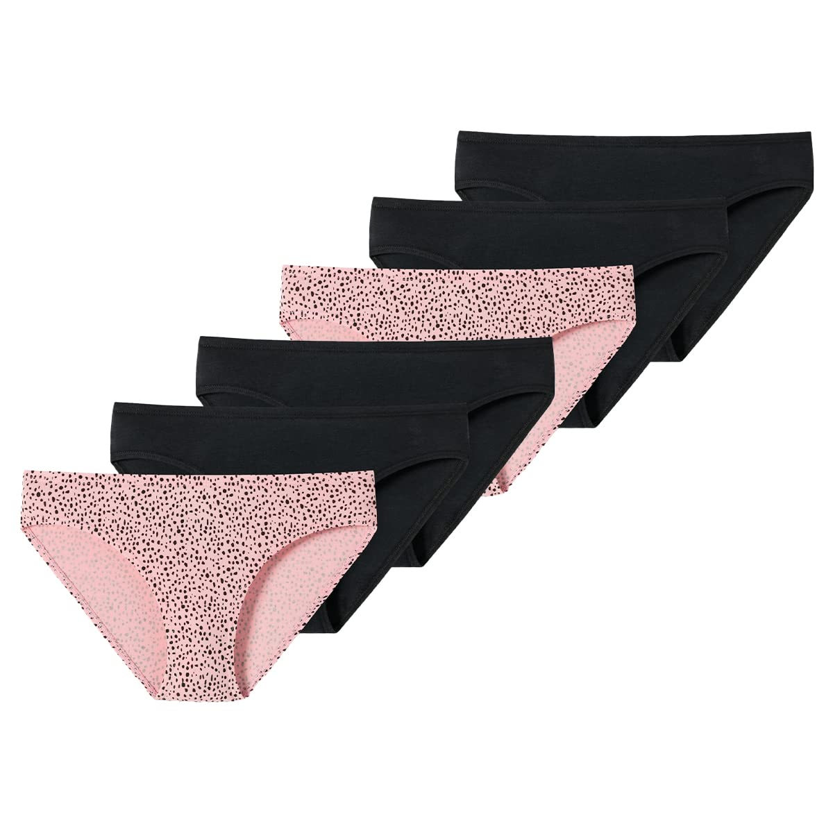 Schiesser - Teens Girls - 95/5 Organic Cotton - Slip - 173523-6er Pack (164 Pink/Schwarz)