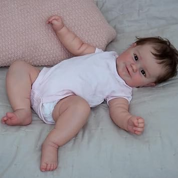 iCradle Reborn Baby Dolls 20 Inch 50cm Lifelike Newborn Toddler Doll Soft Cloth Dolls Rooted Hair Advanced Painted Birthday Set for Kids 3+
