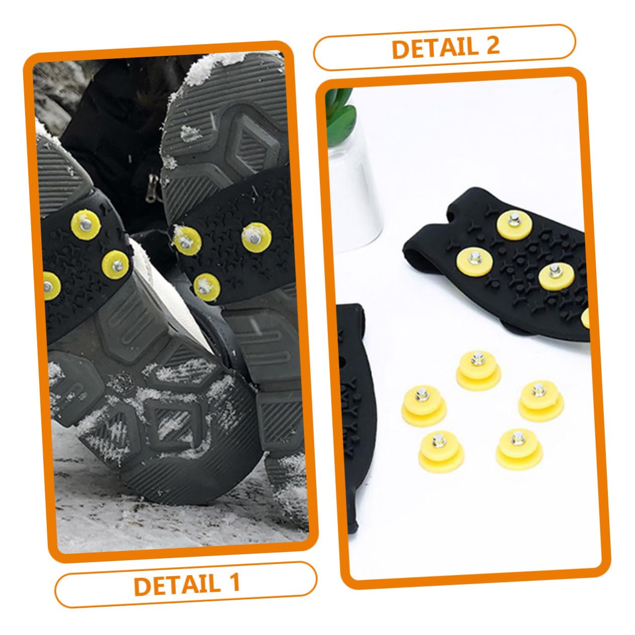 Beavorty Copriscarpe Antiscivolo Per Inverno Ramponcini in Tpe Con Punte Ghiaccio Per Escursioni Attività Outdoor Adatti Scarpe Leggeri