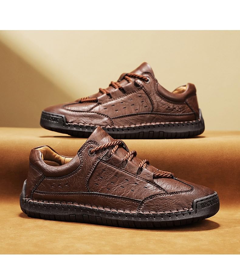 Mens Hiking Shoes Ankle Chukka Boots Slip On Breathable Loafers Handmade Fashion Sneakers Walking Driving Flats4