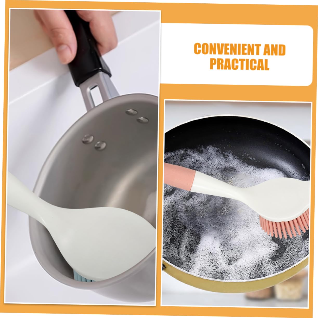 Beaupretty 6piezas Cepillo De Cocina Antideslizante para Fregar y Sartenes para Limpieza De Utensilios De Cocina y Vajilla