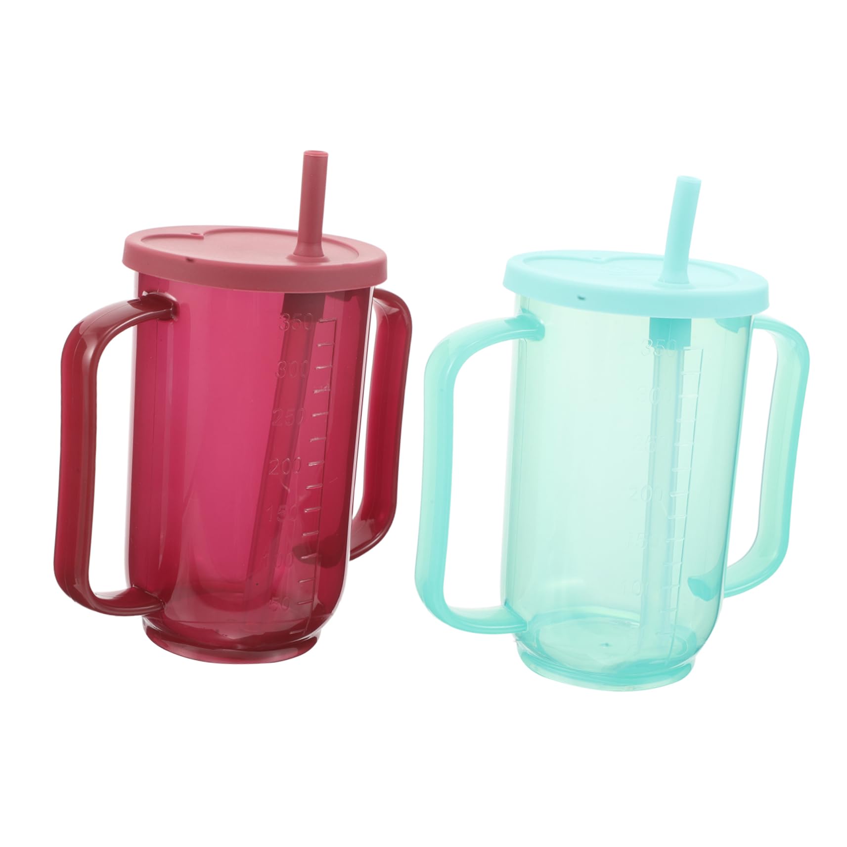 PACKOVE 2pezzi Tazza Per Bere Per Anziani Con Beccuccio Flusso Controllato Antirovesciamento Adatta Per Pazienti Allettati e Adulti Disabili Senza Perdite