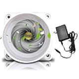 Inline Duct Fan 2 Inch 50mm Ventilation Exhaust Booster 62 CFM Quiet Fan Filter Duct Kit 6W 12V Intake Fume Extractor Blower for Attic Kitchen Grow Tent