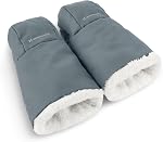 UPPAbaby CozyHandmuff - Attache facilement aux poignées de poussette - Ultra-Plush, protection des mains contre les intempéries - Théo (Dark Taupe)