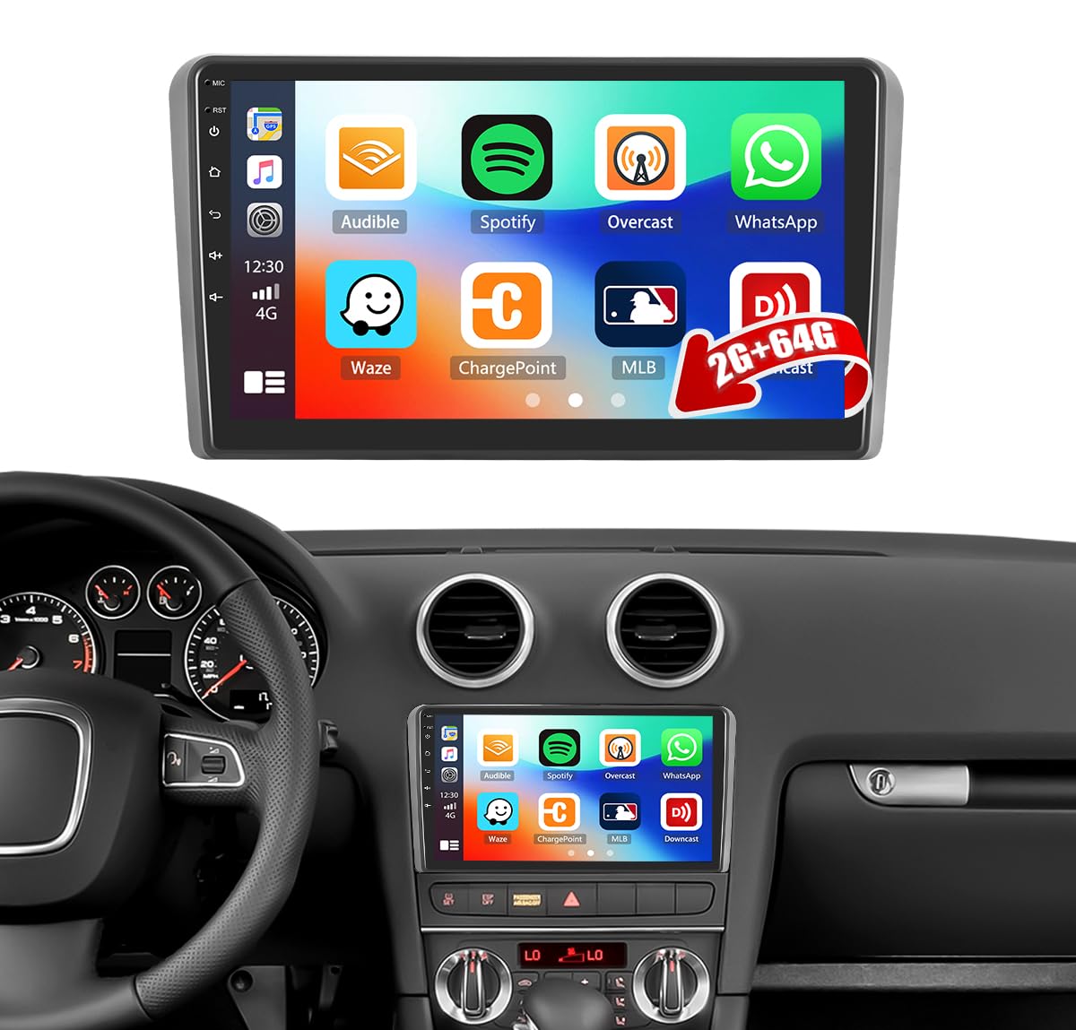 Autoradio Android 13 Pour Audi A3/S3/RS3 2008-2012 - 9" Avec Carplay Sans Fil - 4