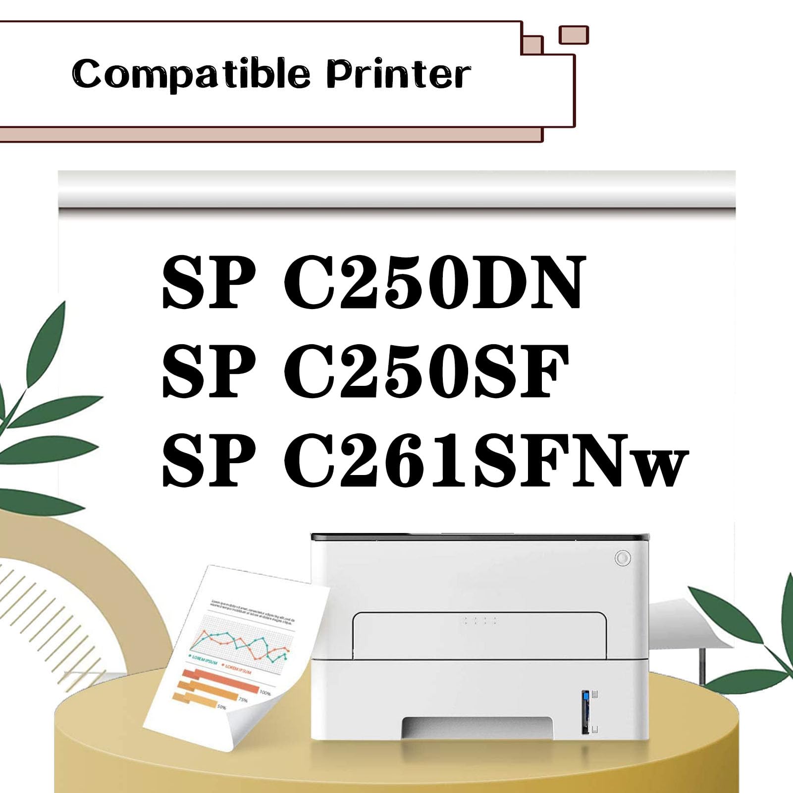 PuCio 407539 407540 407541 407542 SP C250A Toner Cartuccia Ad Alta capacità Compatibile per Ricoh SP C250DN SP C250SF SP C261SFNW Stampanti Magenta*1