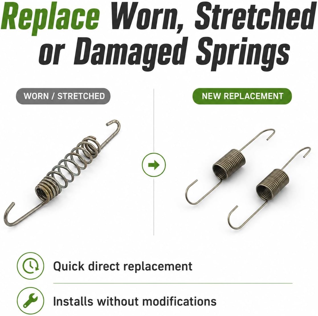 92145-1812 Choke Return Spring Compatible with Kawasaki FR FX FS Series Engines, Replaces 92145-7058 for 651V 691V 730V Models（2-Pack）