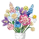 Blumenstrauß-Baustein-Sets, künstliche Blumen für Erwachsene...