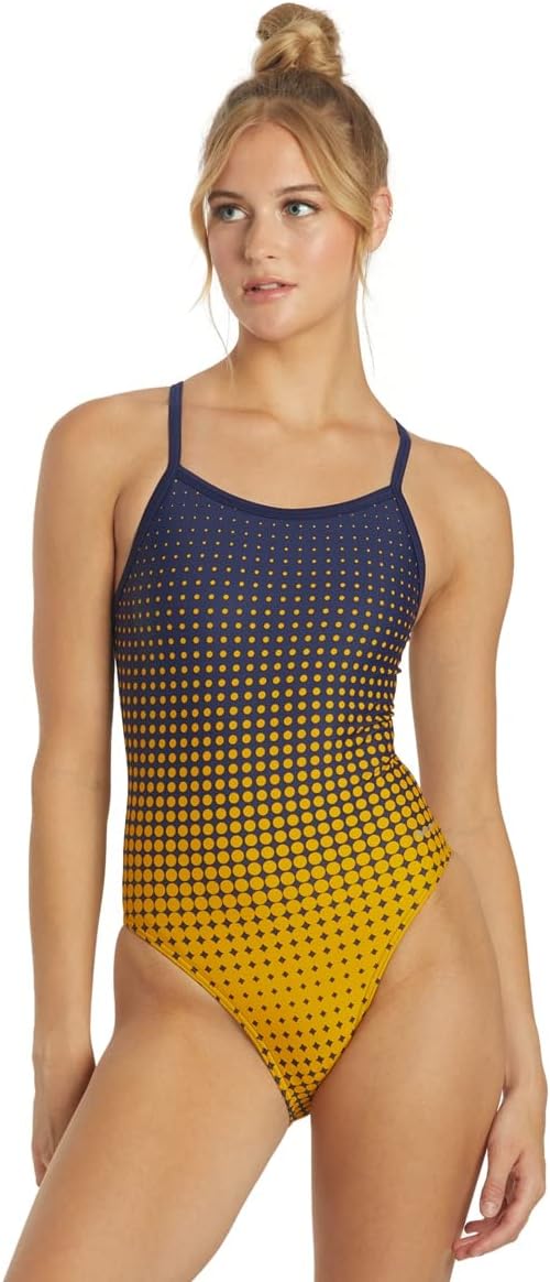 Sporti Thin Strap Athletic One Piece Swimsuit for Women - Solid Bathing Swimsuits for Competiton - Multi Color Selection