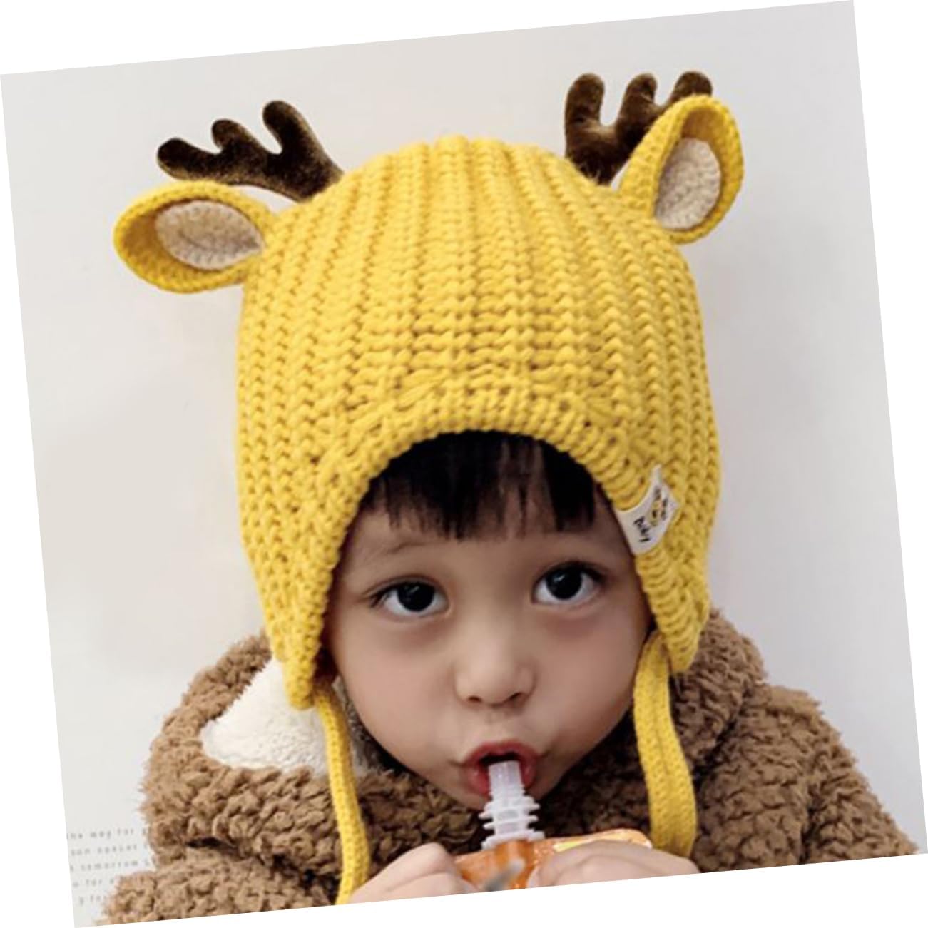 LIFKOME Reindeer Hat Antlers Soft Knit Beanie for Boy Girl and Toddlers Warm Christmas Accessory Multiple Colors Cute for Boys and Girls