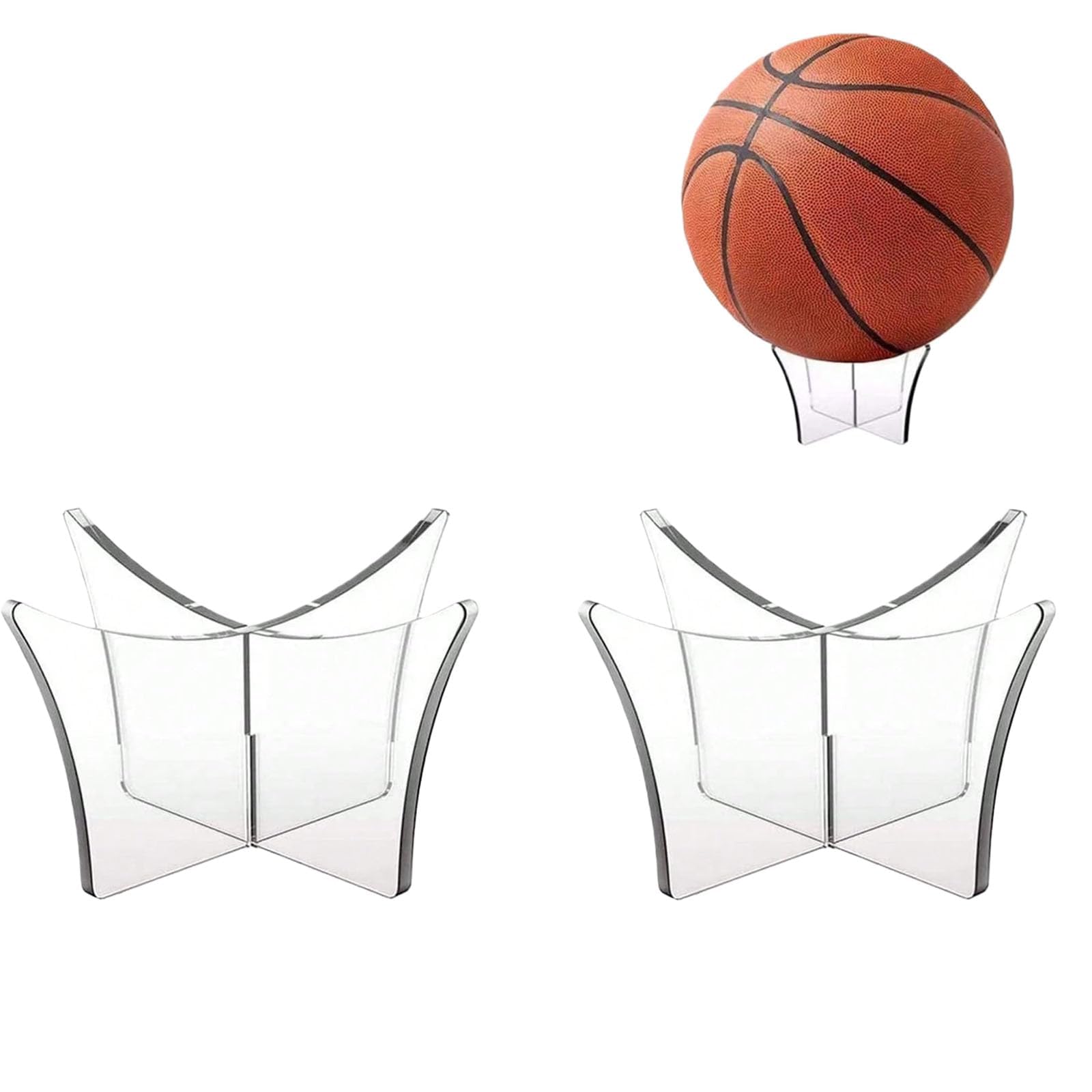 Fworuais Transparent 2Pcs Acrylic Football Display Stand，12 * 12 * 6.5Cm