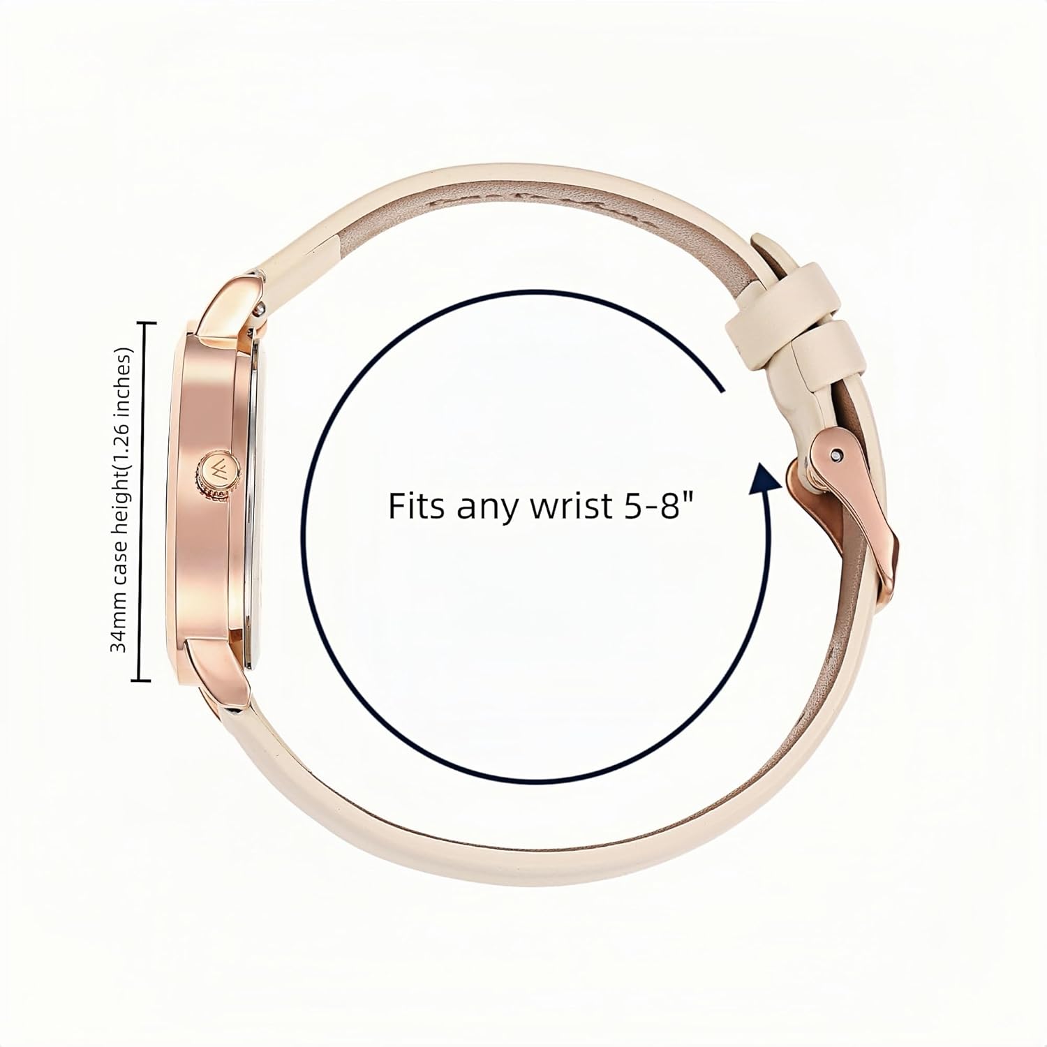 Wristology Mini Easy Change Band Numbers Watch - Interchangeable Genuine Leather Strap - Read Petite Small Size Analog Nurse Watch with Second Hand for Women, Men, Nurses, Teachers - Image 2