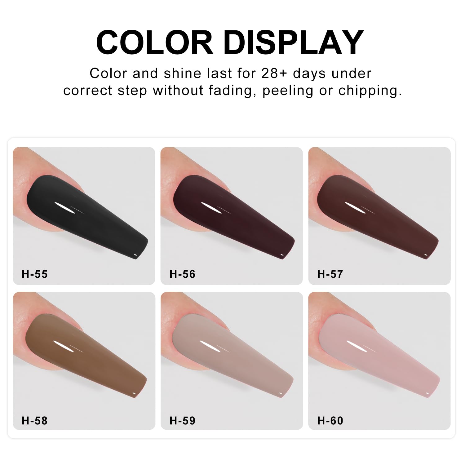 Beautilux HEMA-FREE Smalto Semipermanente per Unghie Senza-TPO, 6 Colori 7ml Nero, Marrone, Marrone Scuro Soak Off Smalto Semipermanente Unghie per Manicure (H-5560)